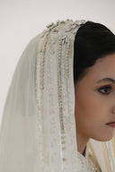Haytan Beige Crystal-Embellished Abaya for women, from HAYTAN, The Viet Concept
